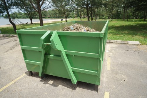 Recycling bins for paper, plastic, and glass